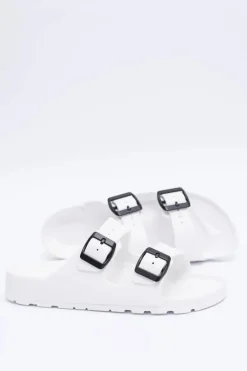 Klapki Damskie Lekkie Ogrodowe Białe