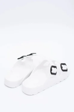 Klapki Damskie Lekkie Ogrodowe Białe