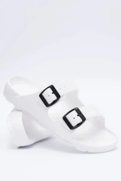 Klapki Damskie Lekkie Ogrodowe Białe