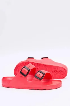 Klapki Damskie Lekkie Ogrodowe Czerwone