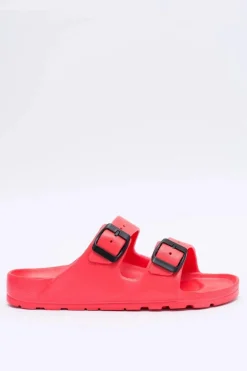 Klapki Damskie Lekkie Ogrodowe Czerwone