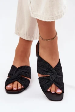 Klapki Damskie Na Klocku Maciejka 06955-01 Czarne