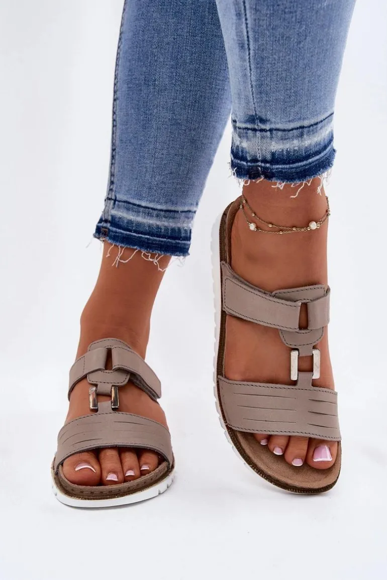 Klapki Damskie Na Koturnie Inblu CN0007GU Beżowe