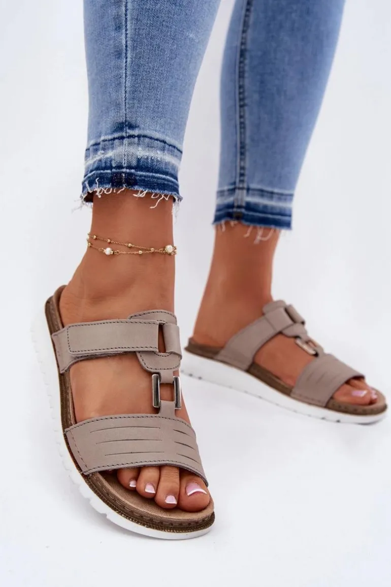 Klapki Damskie Na Koturnie Inblu CN0007GU Beżowe