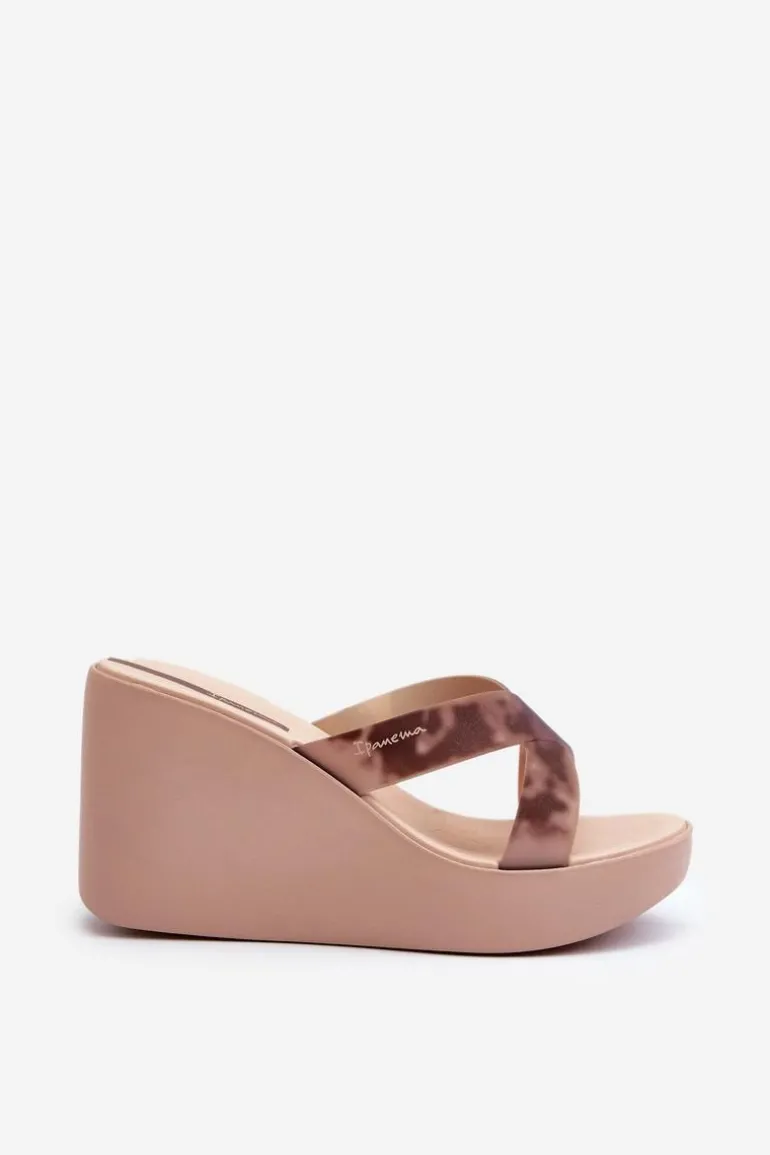 Klapki Damskie Na Koturnie 83520 Ipanema High Fashion Slide Fem Beżowe