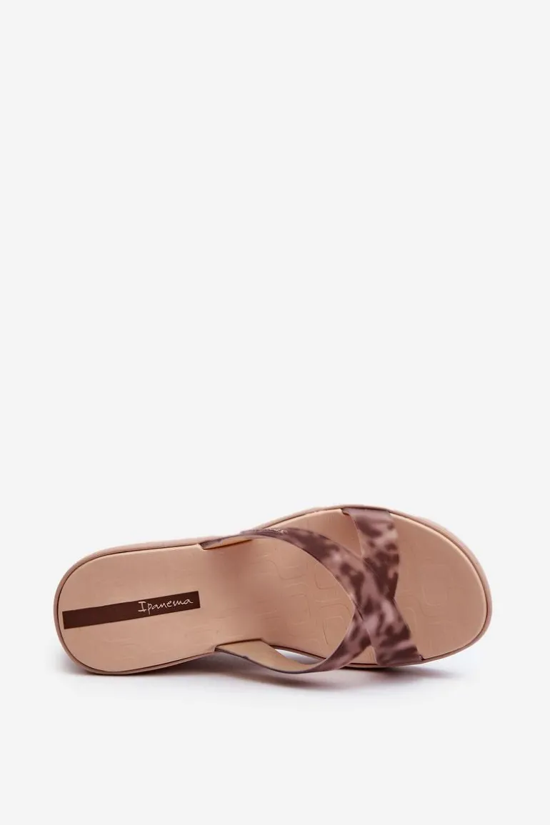 Klapki Damskie Na Koturnie 83520 Ipanema High Fashion Slide Fem Beżowe