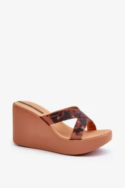 Klapki Damskie Na Koturnie 83520 Ipanema High Fashion Slide Fem Brązowe