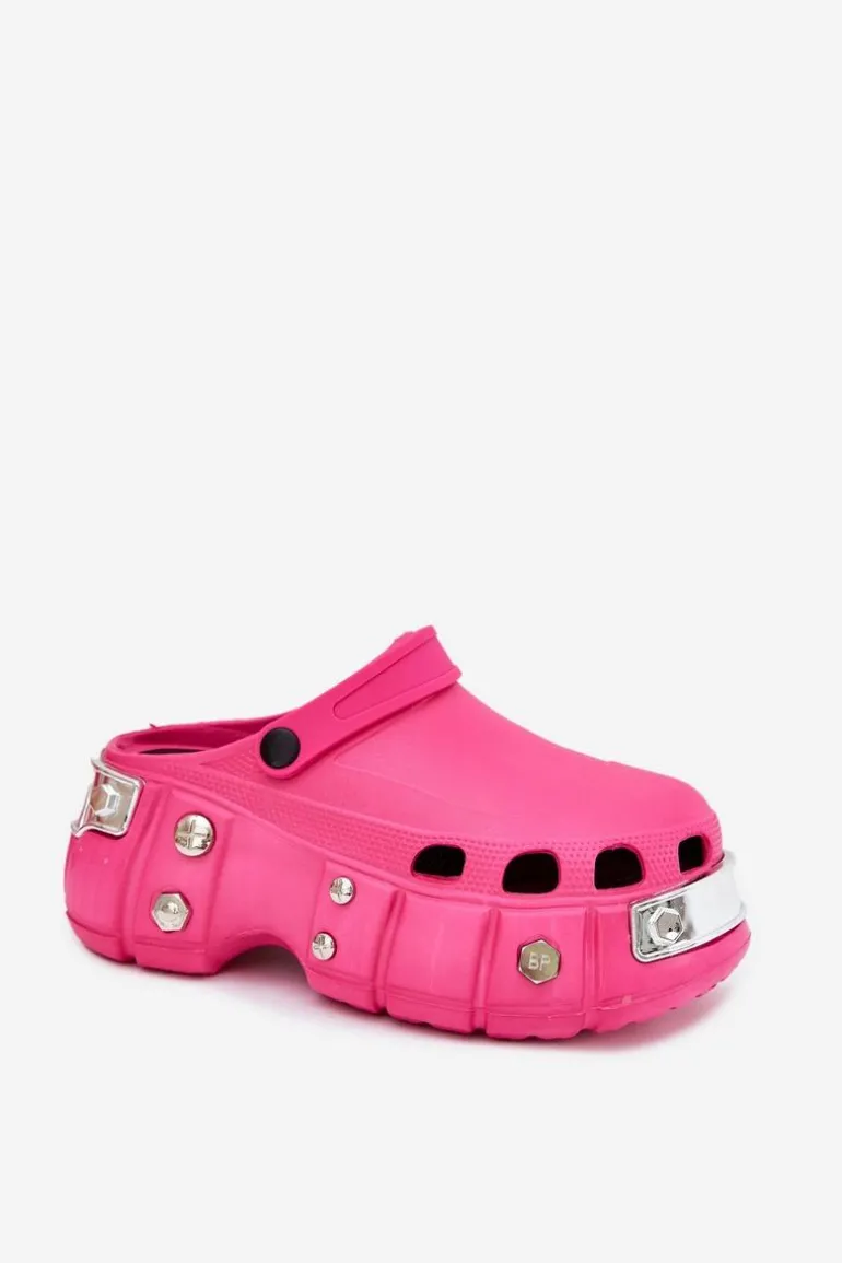 Klapki Damskie Na Masywnej Platformie Fuksja Korina