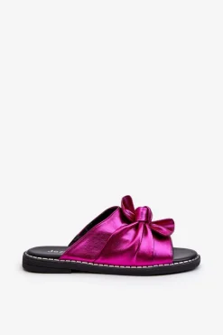 Klapki Damskie Na Płaskim Obcasie Fuksja Nelvira