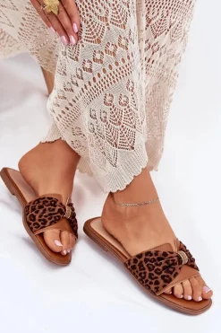 Klapki Damskie Na Płaskim Obcasie Z Kokardą Camel Avenza