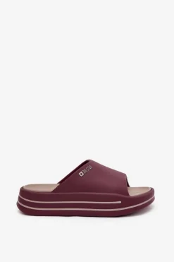 Klapki Damskie Na Platformie Big Star SS274425 Bordowe