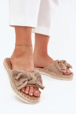 Klapki Damskie Na Platformie Z Plecionką I Kokardką Multikolor Alpireda