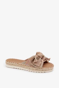 Klapki Damskie Na Platformie Z Plecionką I Kokardką Multikolor Alpireda