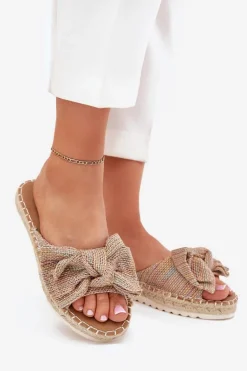 Klapki Damskie Na Platformie Z Plecionką I Kokardką Multikolor Alpireda