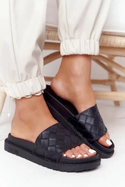 Klapki Damskie Na Platformie Big Star HH274684 Czarne