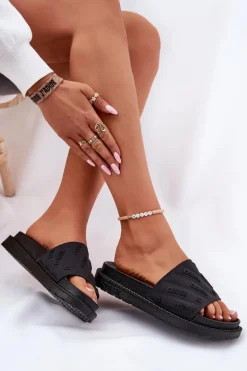 Klapki Damskie Na Platformie Big Star RR274A540 Czarne