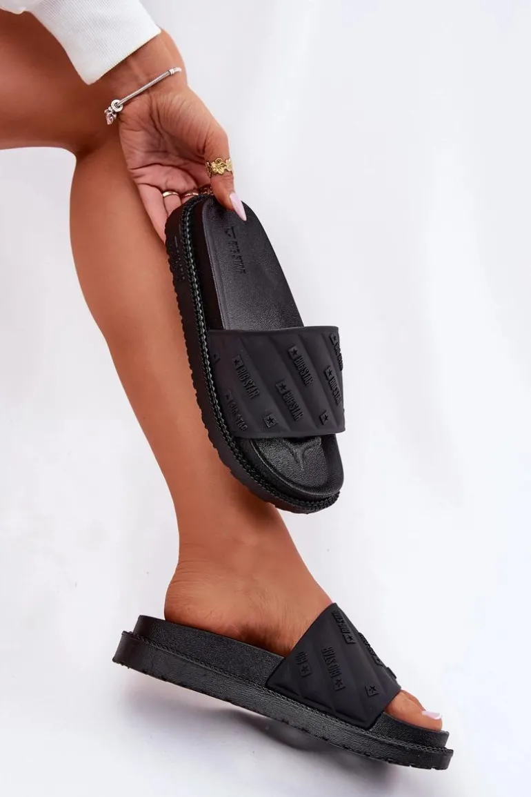 Klapki Damskie Na Platformie Big Star RR274A540 Czarne