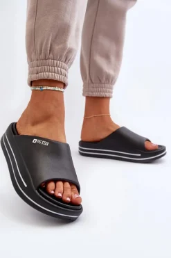 Klapki Damskie Na Platformie Big Star NN274A037 Czarne