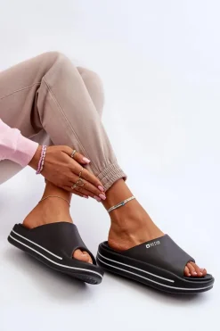 Klapki Damskie Na Platformie Big Star NN274A037 Czarne