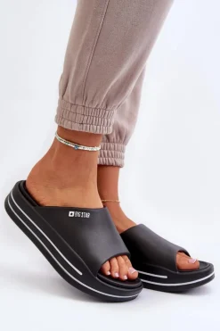 Klapki Damskie Na Platformie Big Star NN274A037 Czarne