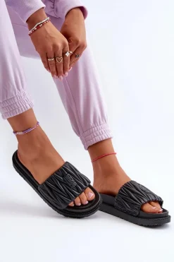 Klapki Damskie Na Platformie Big Star NN274A745 Czarne