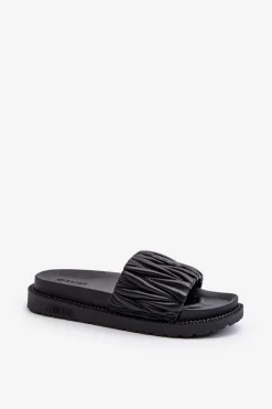 Klapki Damskie Na Platformie Big Star NN274A745 Czarne