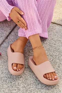 Klapki Damskie Na Platformie Piankowe Różowe Airaplea