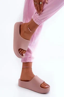 Klapki Damskie Na Platformie Piankowe Różowe Airaplea