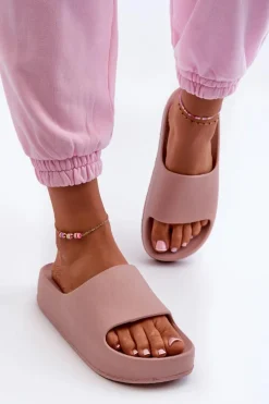 Klapki Damskie Na Platformie Piankowe Różowe Airaplea