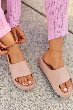 Klapki Damskie Na Platformie Piankowe Różowe Airaplea