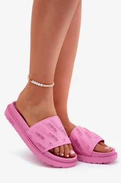Klapki Damskie Na Platformie Big Star RR274A541 Różowe