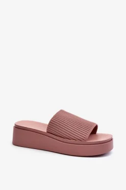 Klapki Damskie Na Platformie Sergio Leone SK083H Różowe