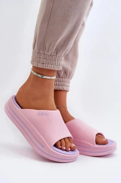 Klapki Damskie Na Platformie Big Star NN274A035 Różowe