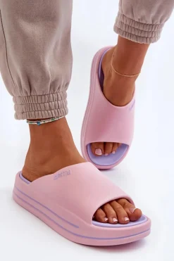 Klapki Damskie Na Platformie Big Star NN274A035 Różowe