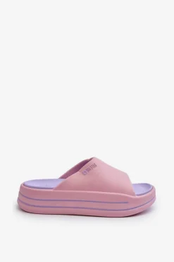 Klapki Damskie Na Platformie Big Star NN274A035 Różowe