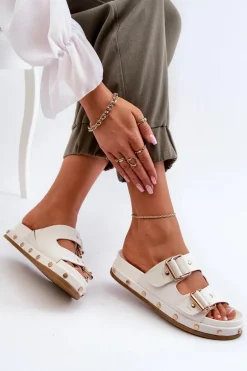 Klapki Damskie Na Platformie Big Star NN274081 Białe