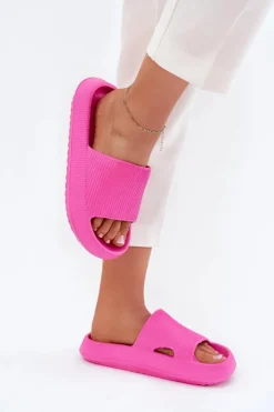 Klapki Damskie Na Platformie Z Wycięciem Fuksja Ameira