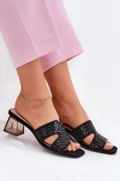 Klapki Damskie Na Słupku Vinceza 62230 Czarne