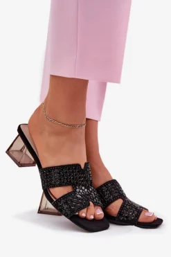 Klapki Damskie Na Słupku Vinceza 62230 Czarne