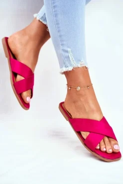 Klapki Damskie Paski na Krzyż Fuksja Philippines