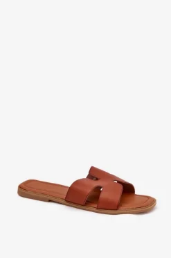 Klapki Damskie Płaskie Z Wycięciami Camel Salyra