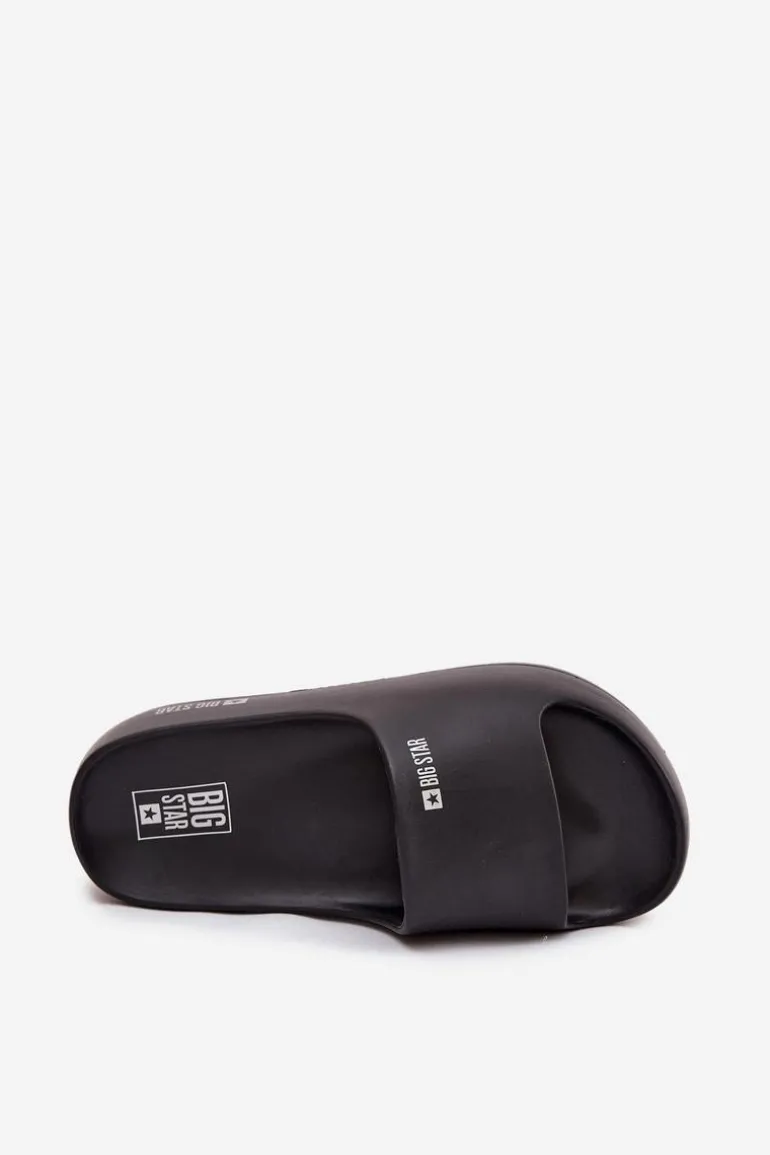 Klapki Damskie Piankowe Na Masywnej Platformie Big Star SS274721 Czarne