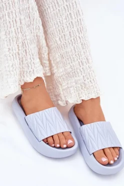 Klapki Damskie Piankowe Na Platformie Niebieskie Vanesha