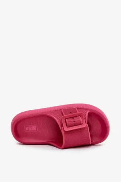 Klapki Damskie Piankowe Na Platformie Z Klamrą Big Star RR274A583 Fuksja