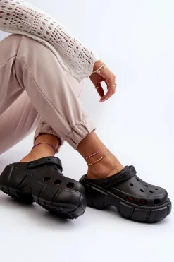 Klapki Damskie Piankowe Na Masywnej Podeszwie Czarne Witima