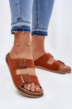 Klapki Damskie Profilaktyczne Inblu AA000068 Pomarańczowe