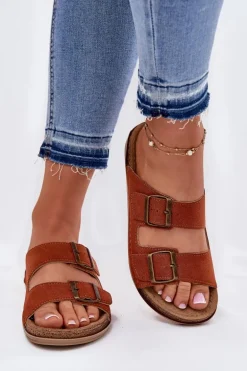 Klapki Damskie Profilaktyczne Inblu AA000068 Pomarańczowe