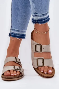 Klapki Damskie Profilaktyczne Inblu AA000068 Beżowe