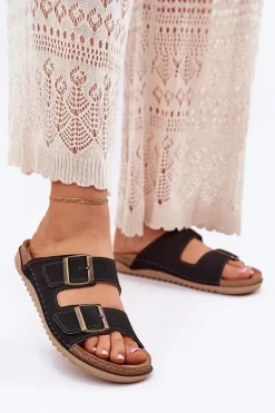 Klapki Damskie Profilaktyczne Inblu AA000068 Czarne