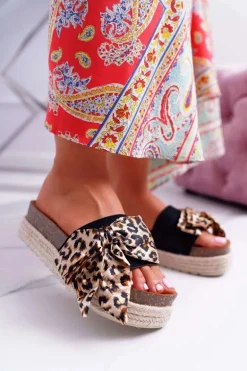 Klapki Damskie Vices Czarne Leopard 6275